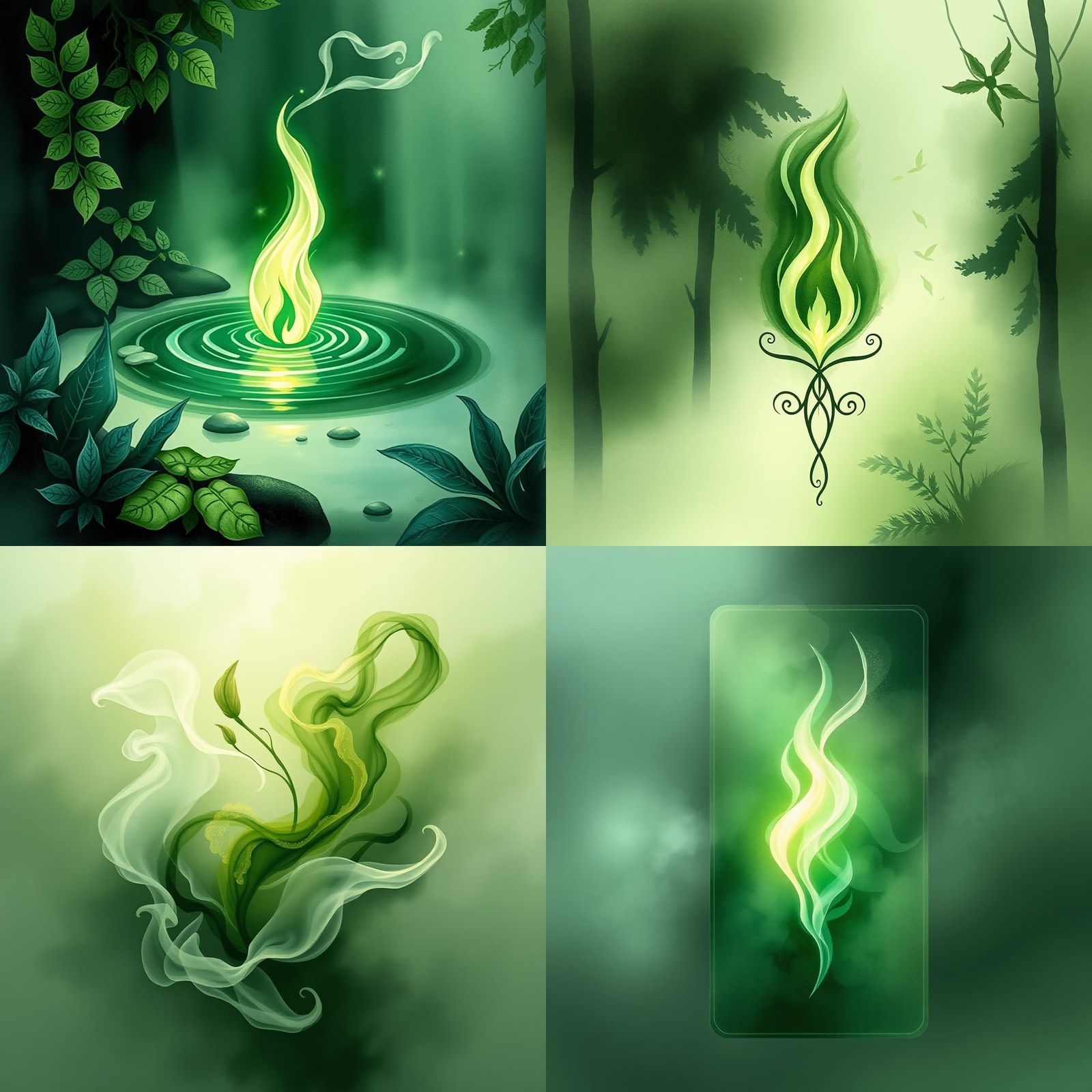 Mystical Poison Mist Card Template in Watercolor Style