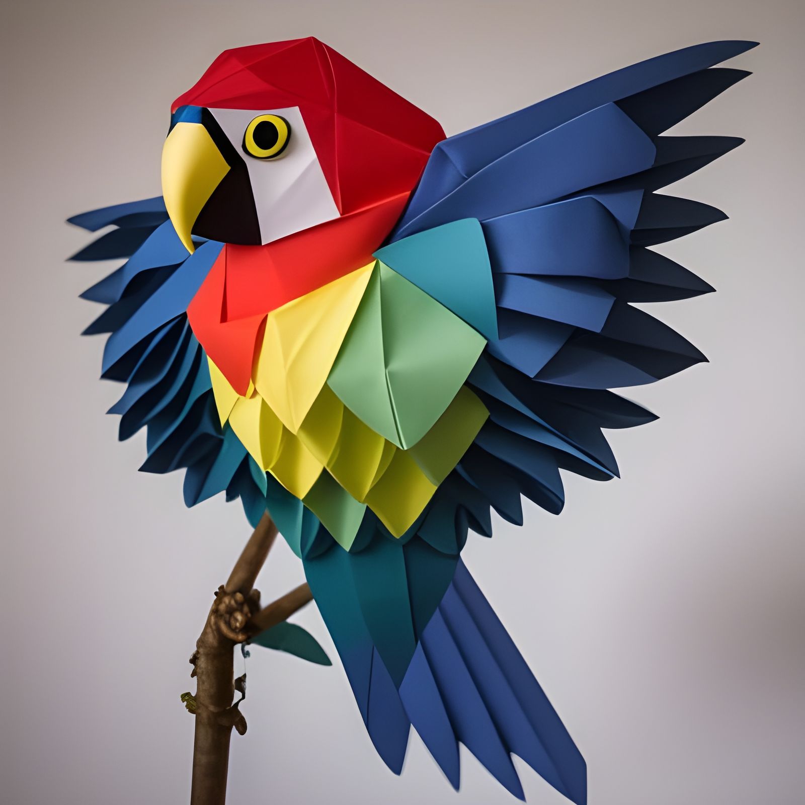 Exquisite Origami Paper Parrot Sculpture
