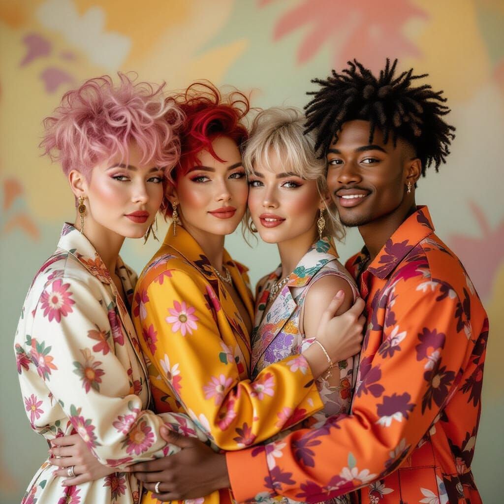 Polyamorous Non-Binary Group Portrait