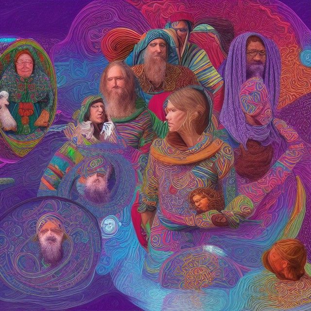 "A community of traditional artists" digital illustration 8k...