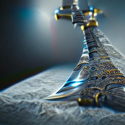 VRay 3D Sword Render in 8K Resolution