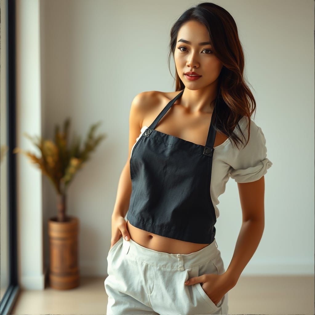 Stunning Vietnamese Model in High-End Apartment Setting