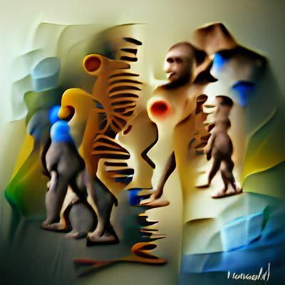 Abstract Human Evolution Art