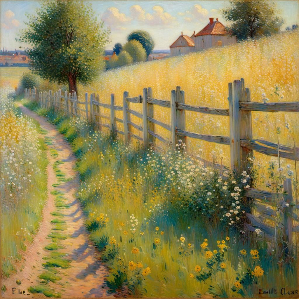 Impressionist Fence Painting: Intricate Details