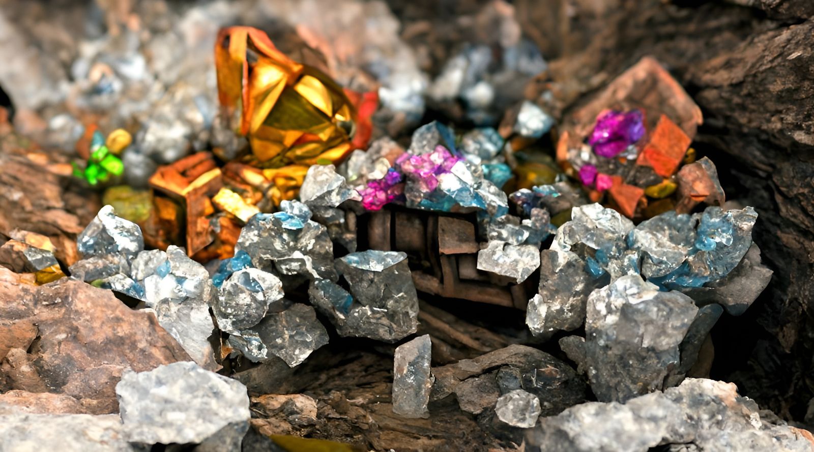 Glistening Diamond Mine: Photorealistic 3D Rendering