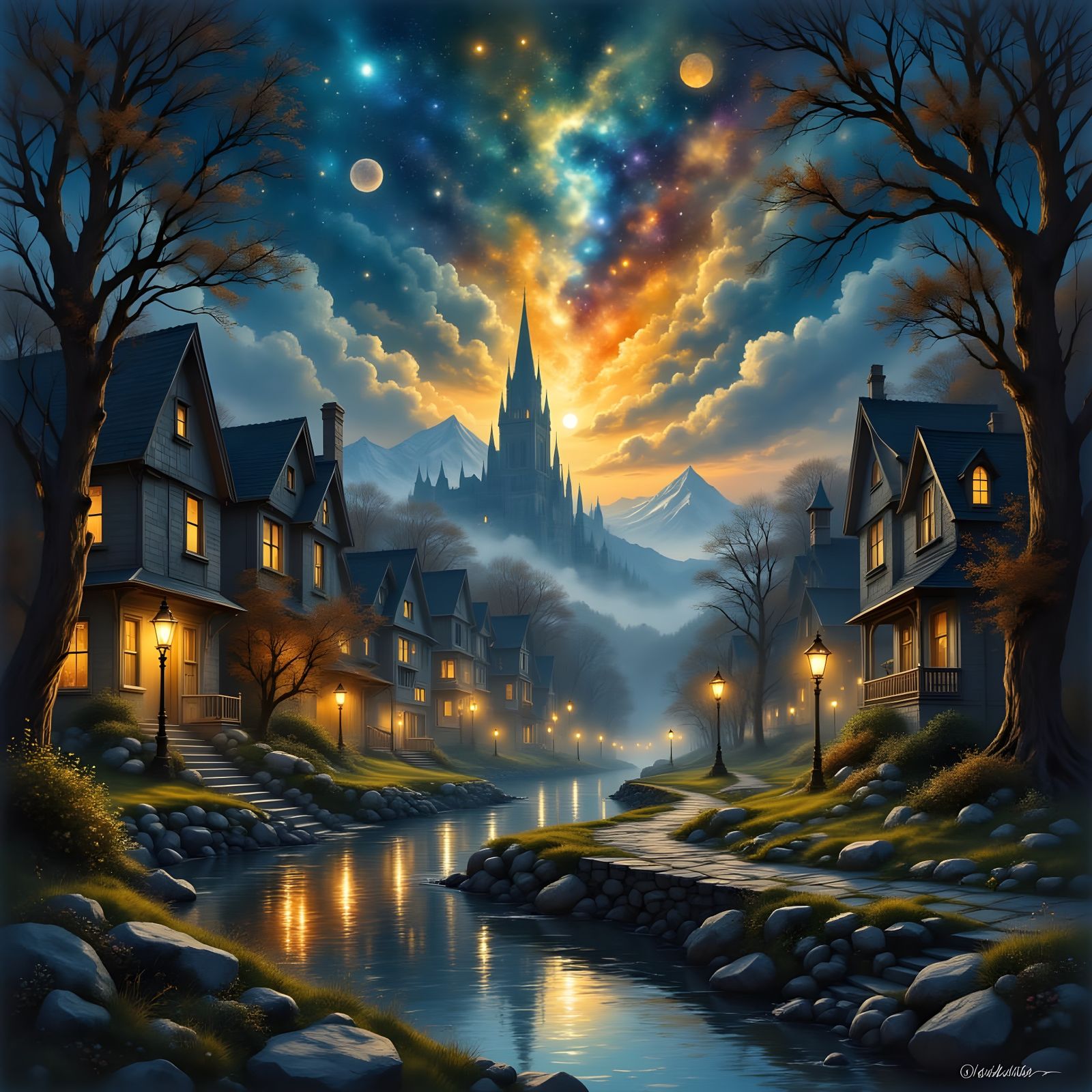 Surreal Phosphene Landscape Illuminated by Ethereal Light