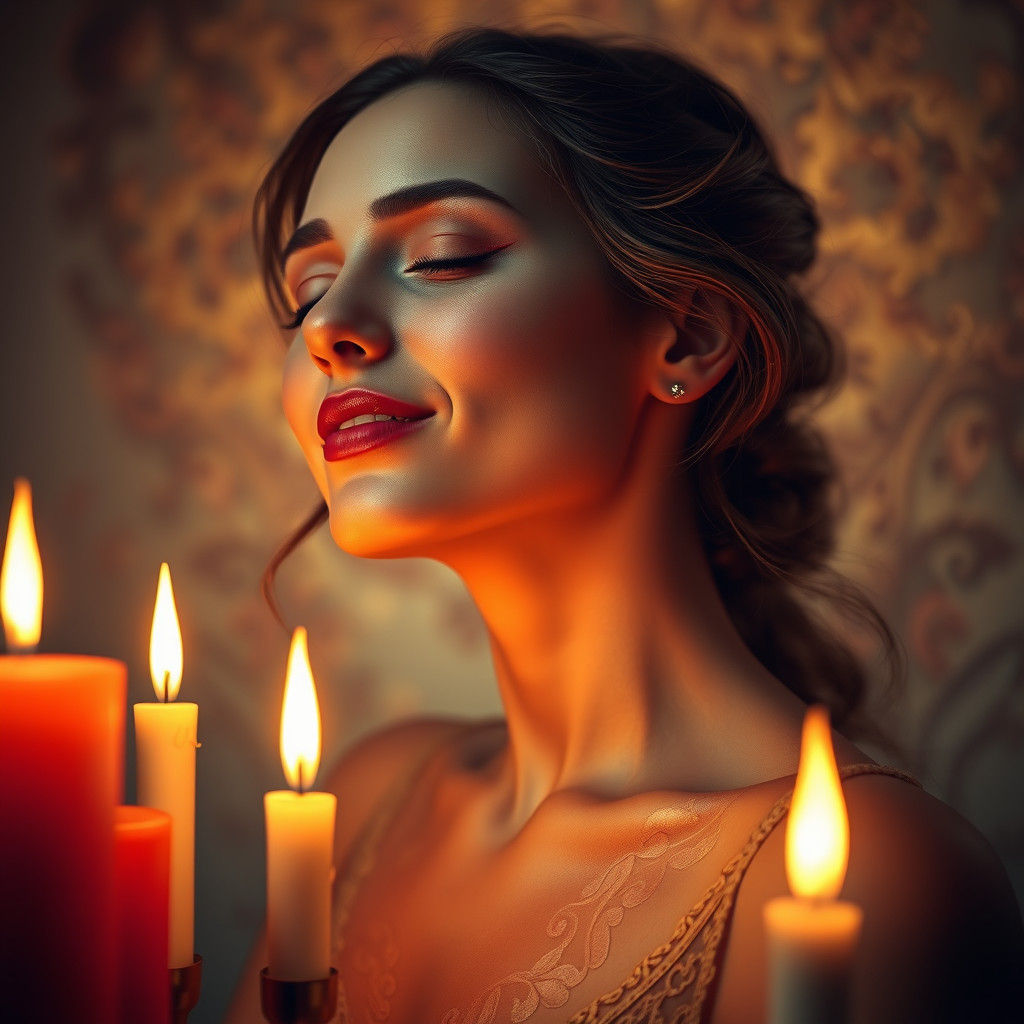 Ethereal Woman Portrait in Art Nouveau Style