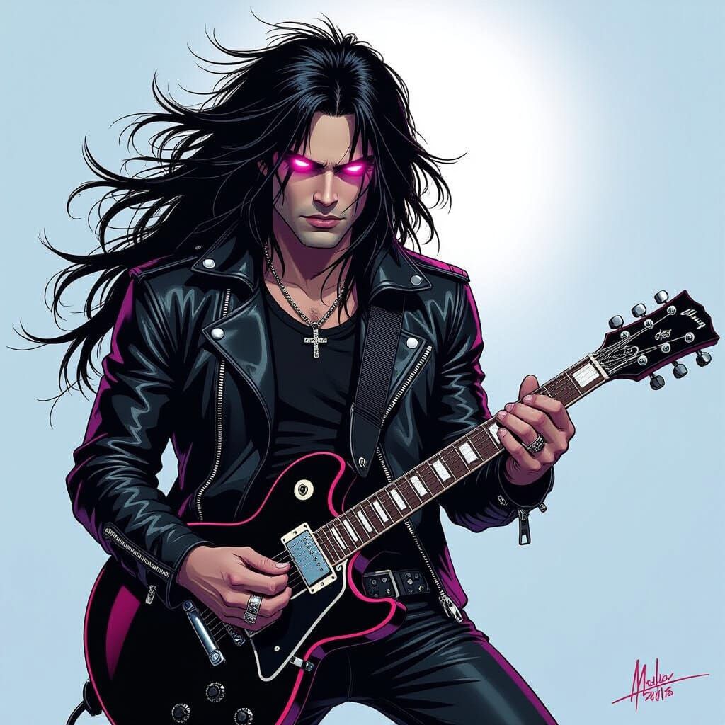 Mutant Rockstar Ramsey Valentine in Comic Book Art Style