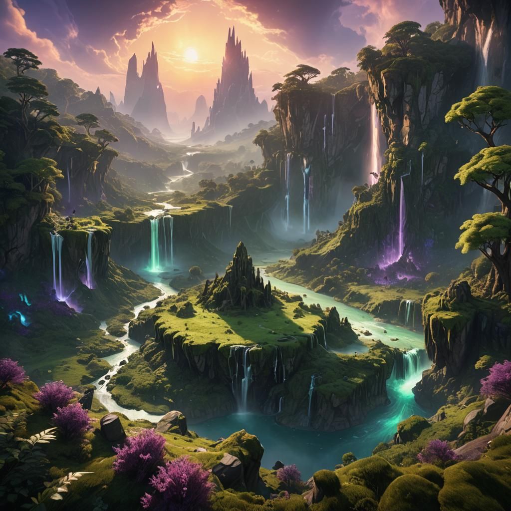 Sirian Planet: Iridescent Forests and Crystal Spires