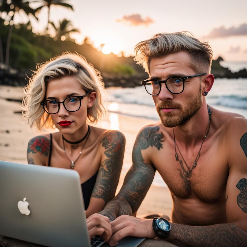 IT Guy Resting in Bali at Sunset