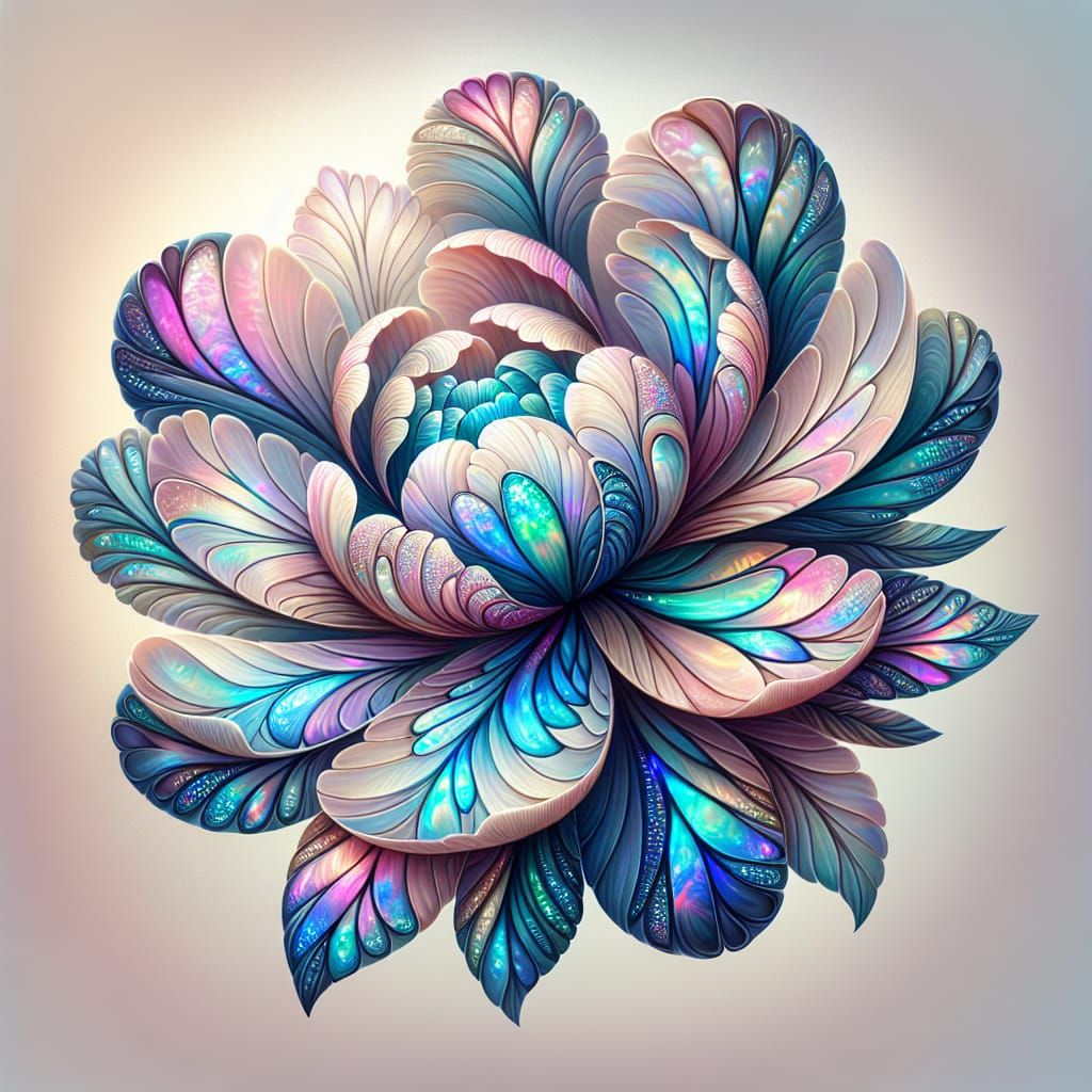 Opalescent Peony with Iridescent Petals