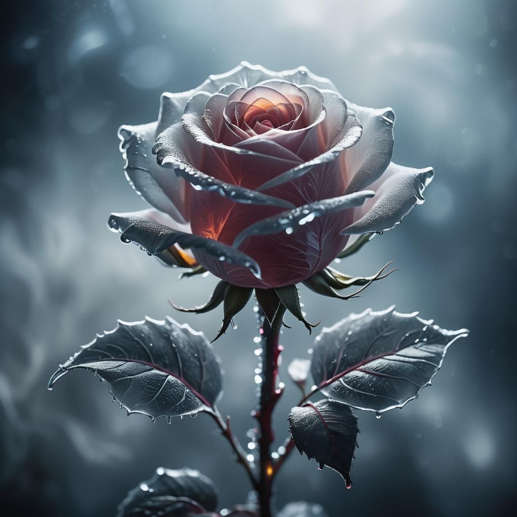 Ethereal Glass Rose Macro Photograph