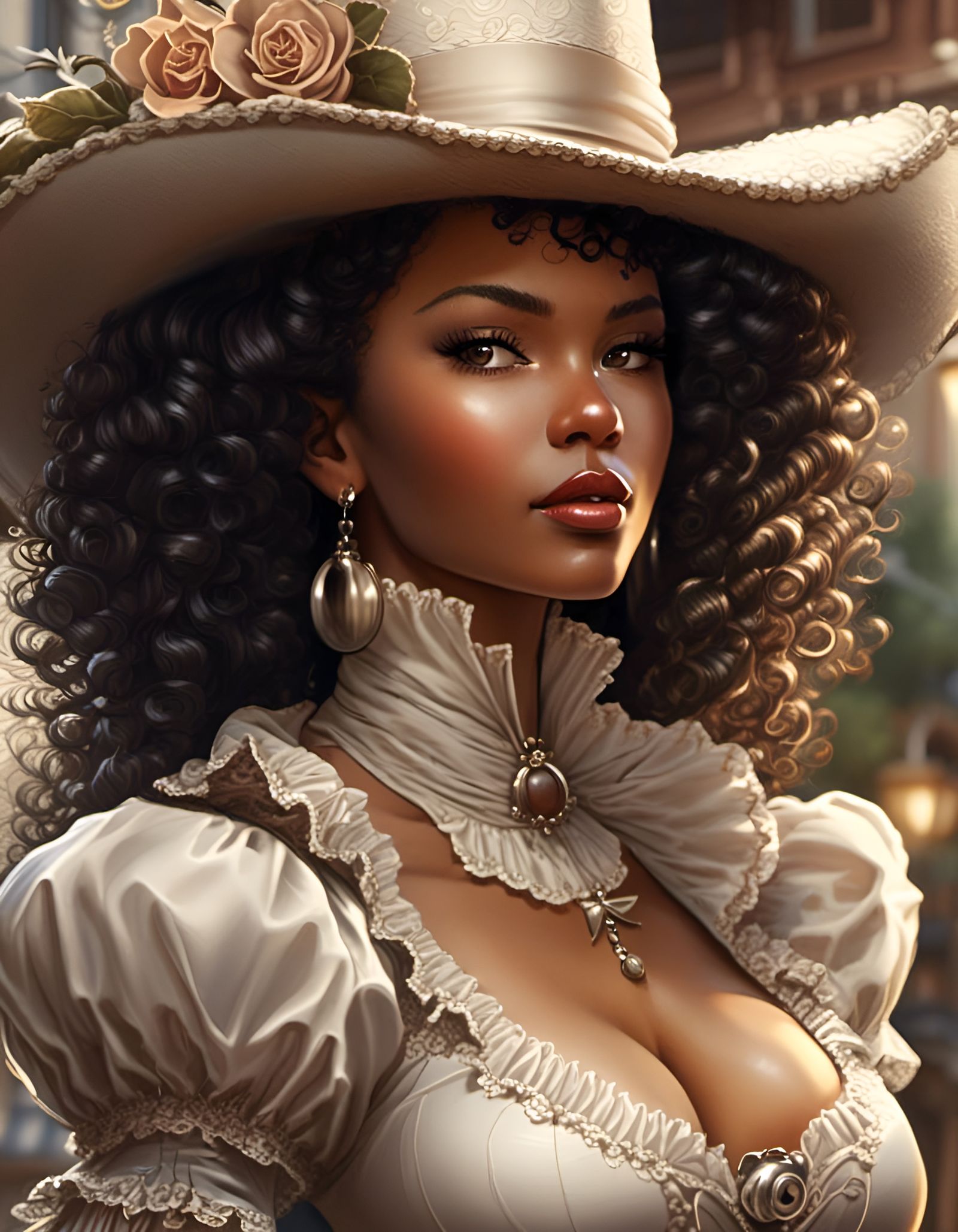 Victorian Lady Portrait in Steampunk Style