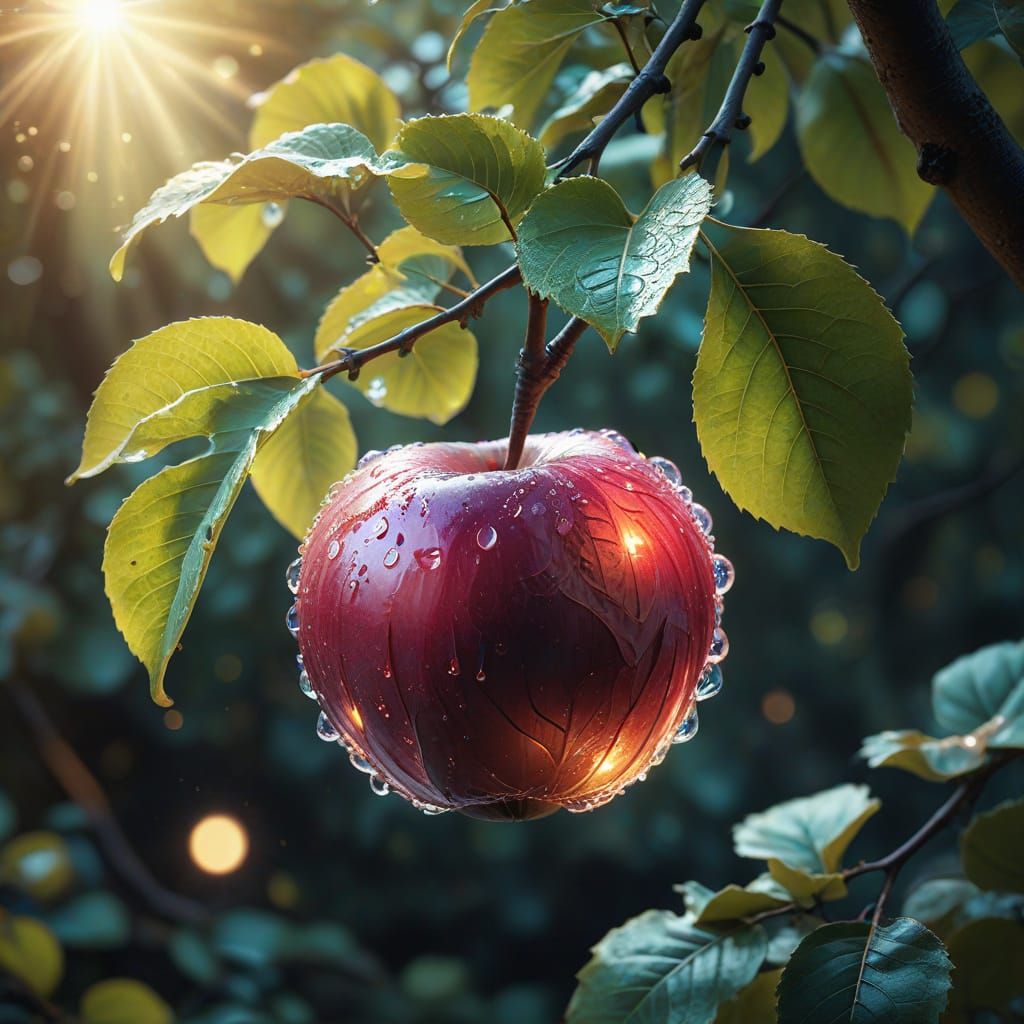 Whimsical Water Apple in Enchanting Fantasy Still Life