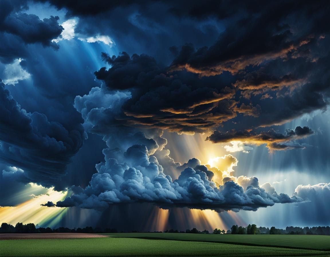 Photorealistic Rainbow Clouds Meet Sunshine