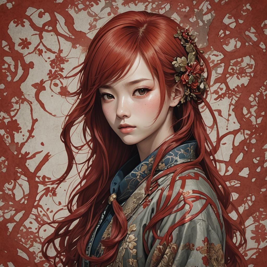 Red-Haired Akimichi Female AI Image