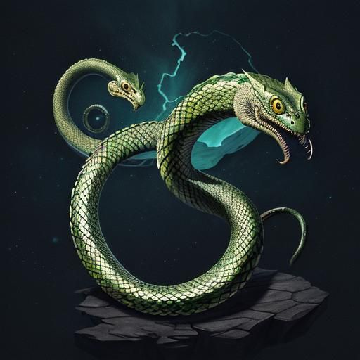 A serpent eating its own tail, symbolizing eternity,