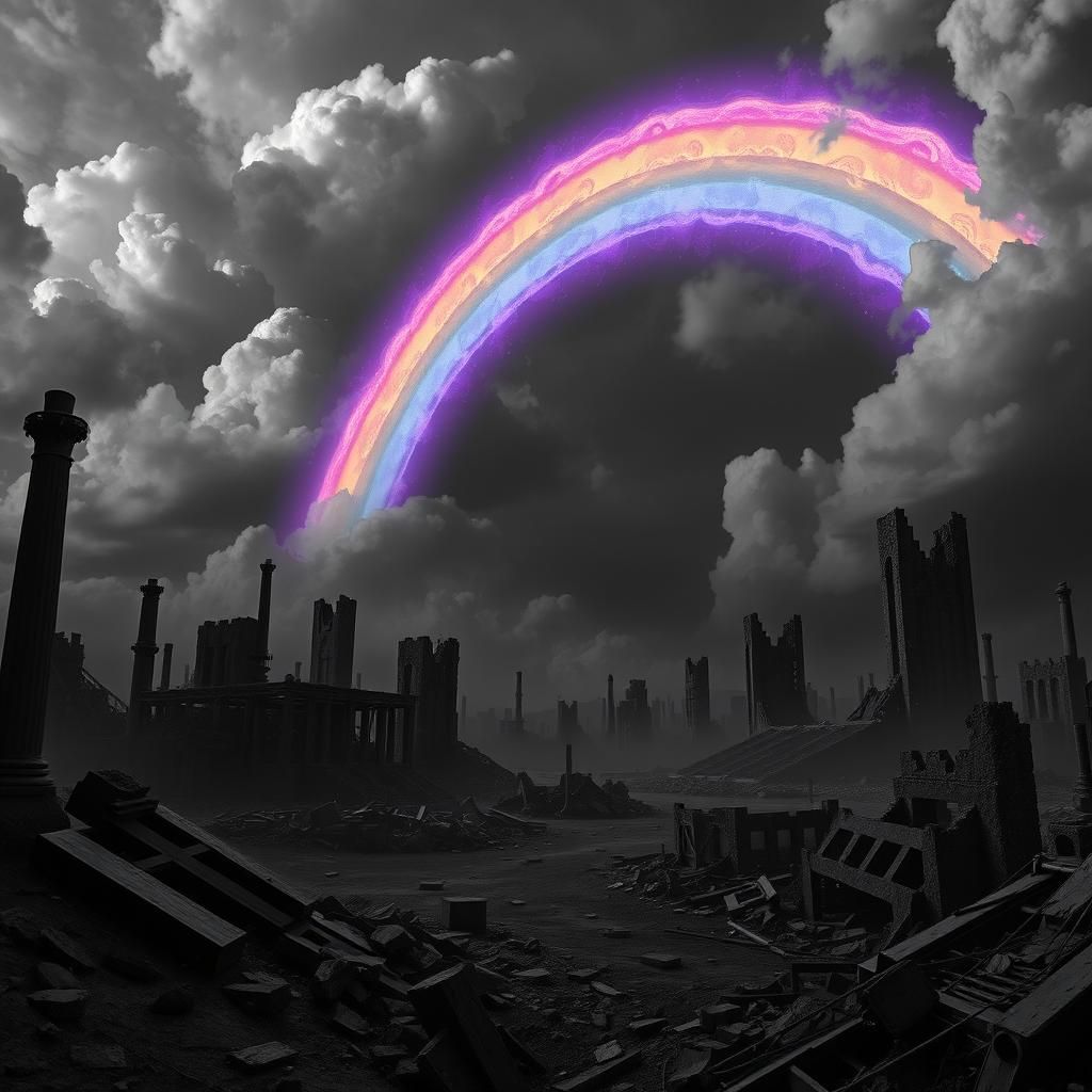 Gothic World Rainbow in Art Nouveau Style