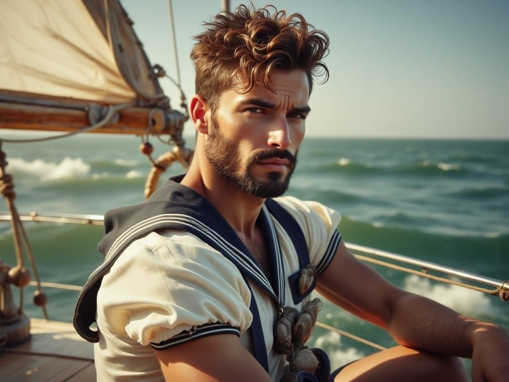 Enchanted Sailor in Ethereal Haze