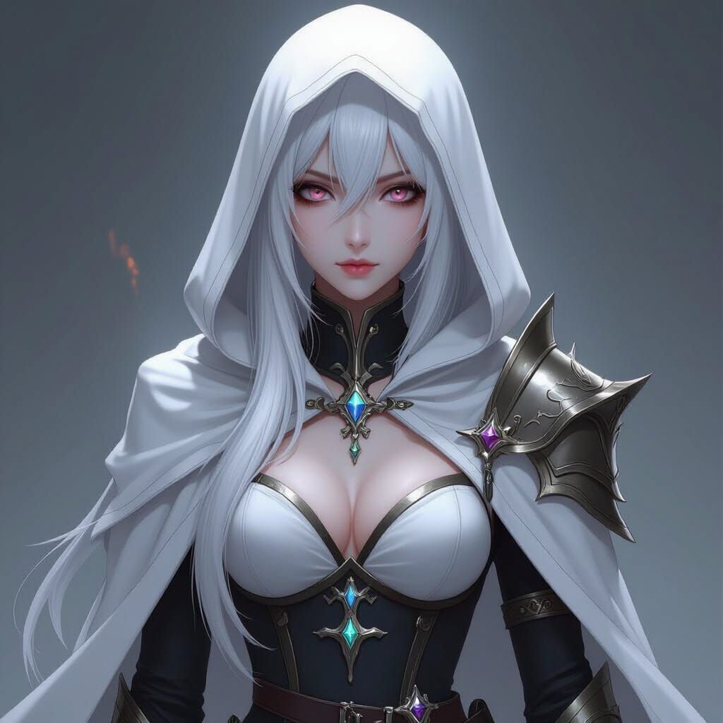 Anime Concept Art: Mysterious Character with Silver Hair