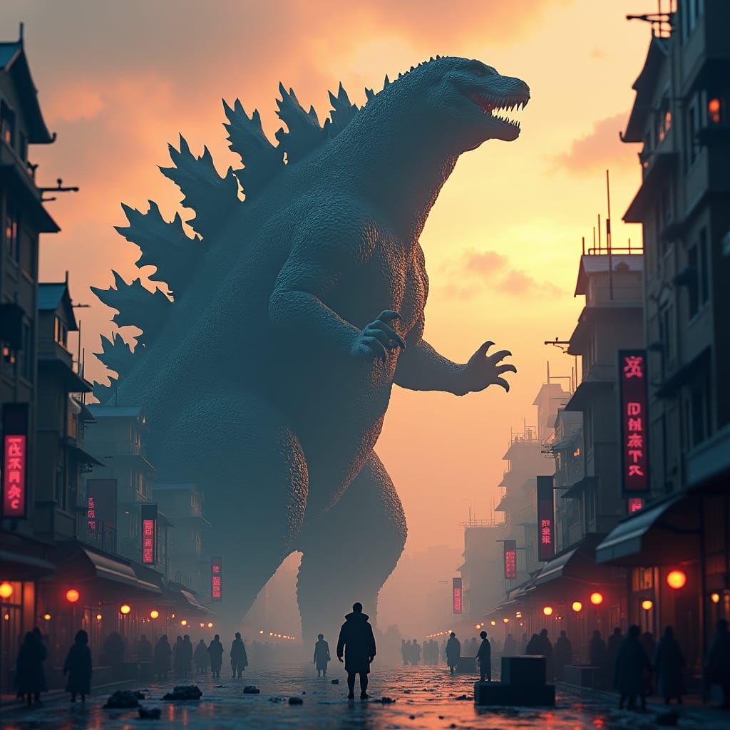 Godzilla in Mystical Tokyo, Fantasy Concept Art