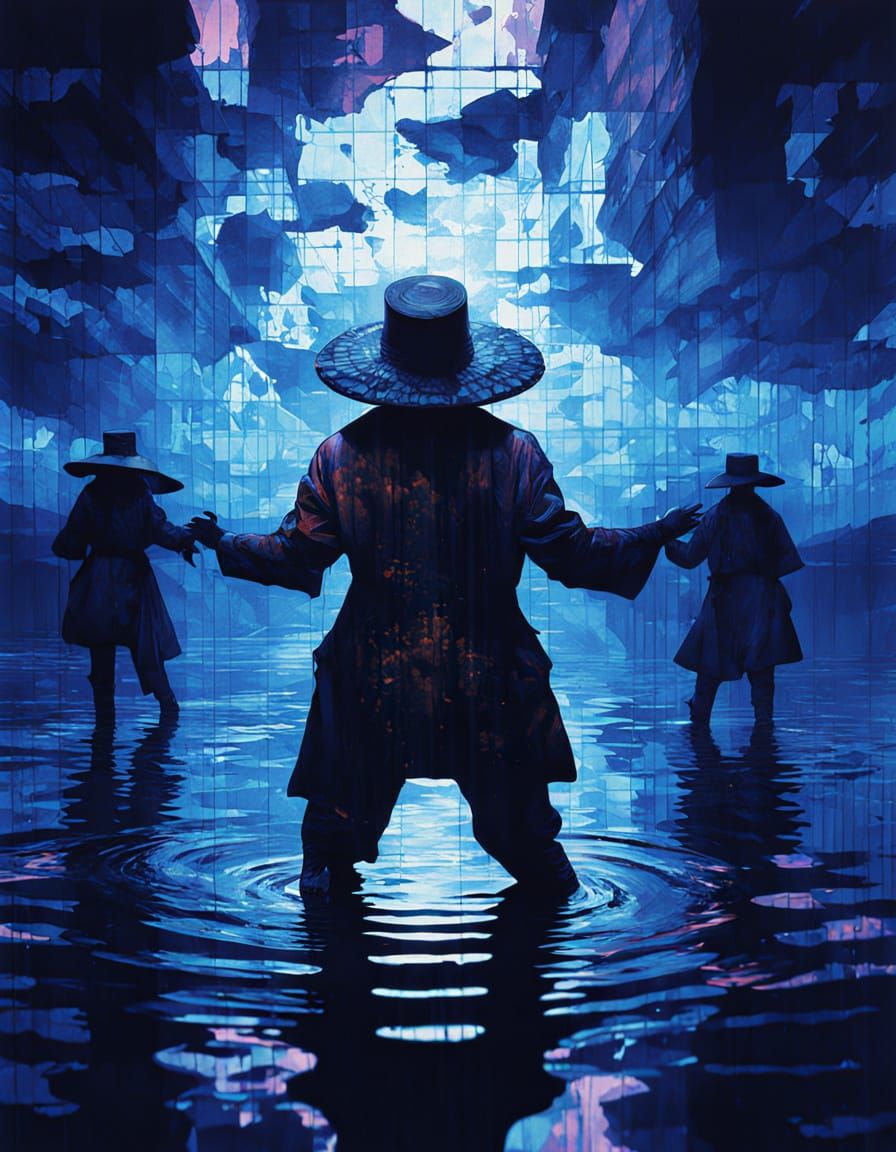 Glitching Hobbit in Vaporwave Mirror Maze