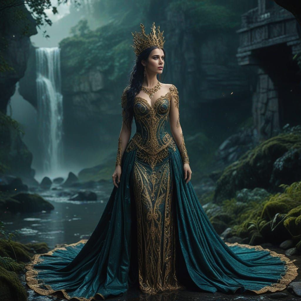 Cyberpunk Goddess in Dystopian Ruin