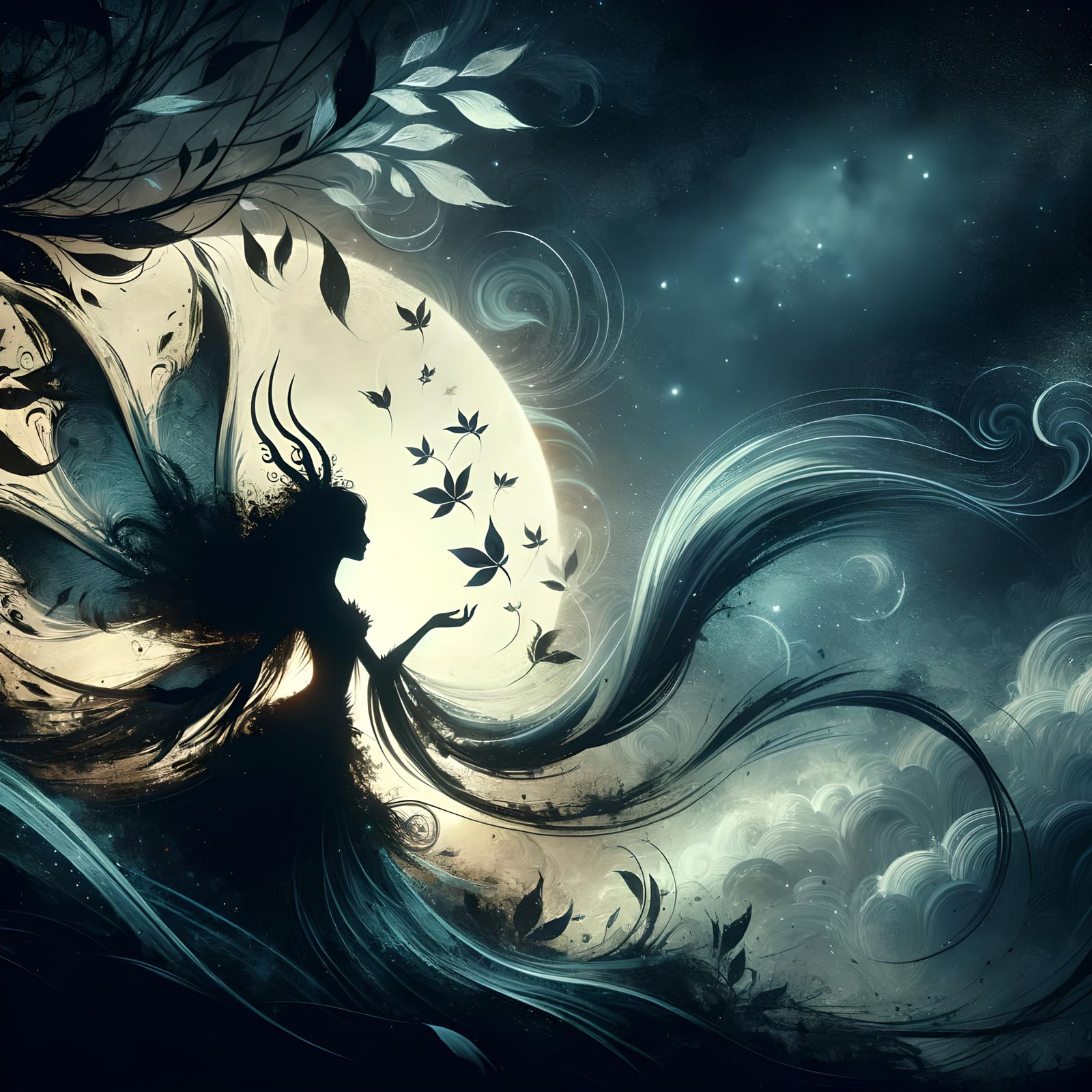 Fey Maiden in Mystical Dark Fantasy Realm