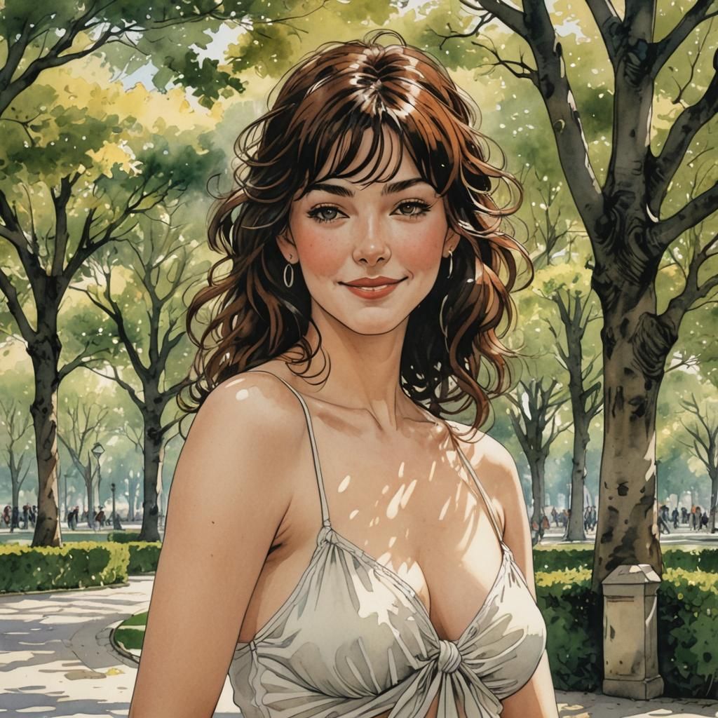 Smiling Nude in Parisian Park, Anime Comic