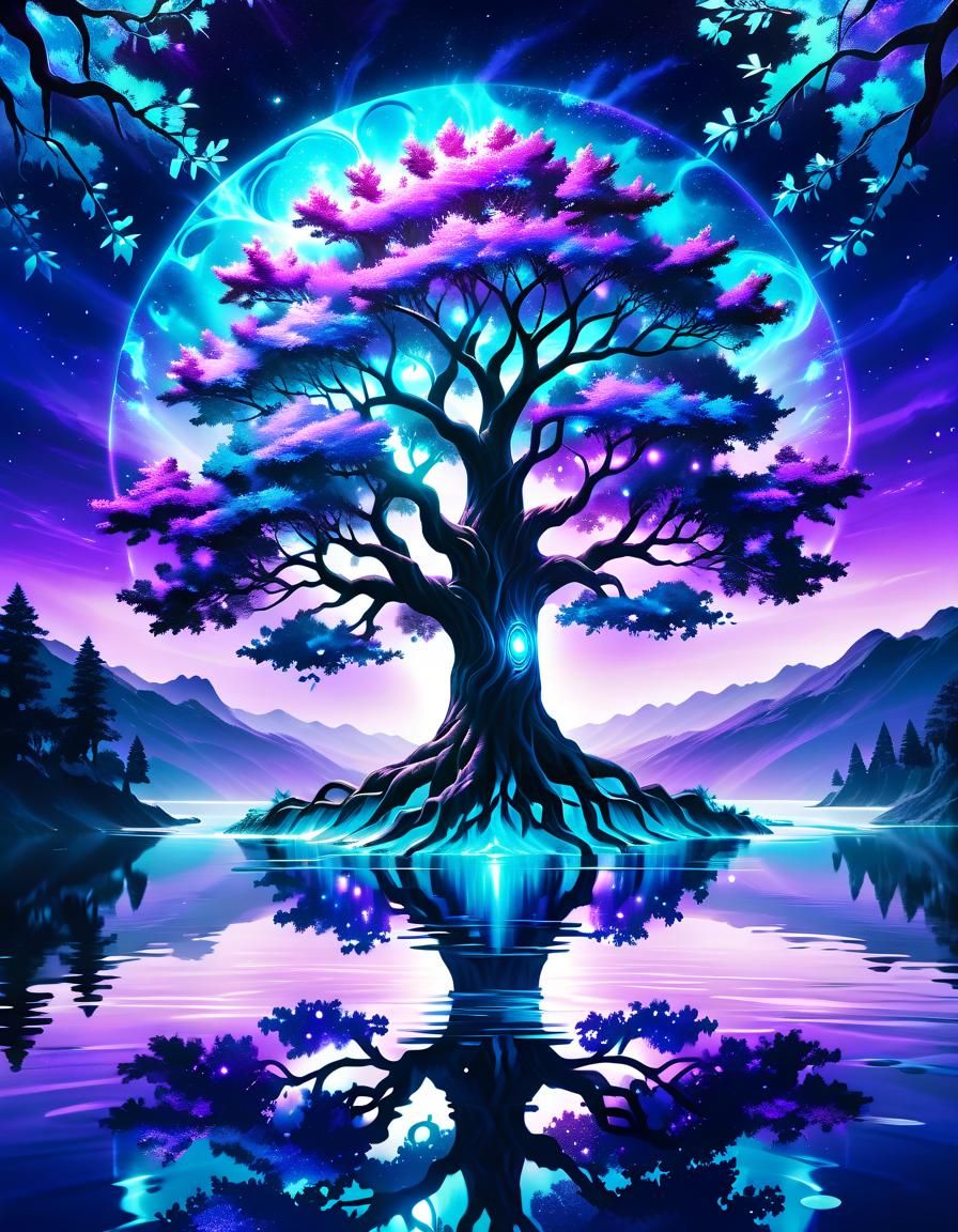 Purple and blue tree