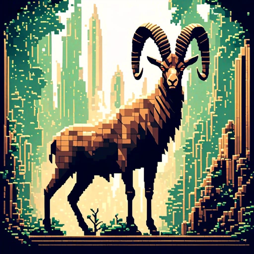 Art Deco Ibex Illustration