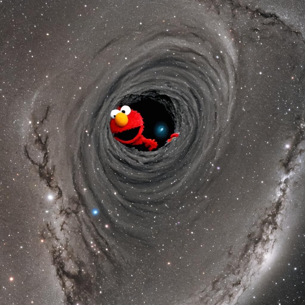 black hole sucking in elmo