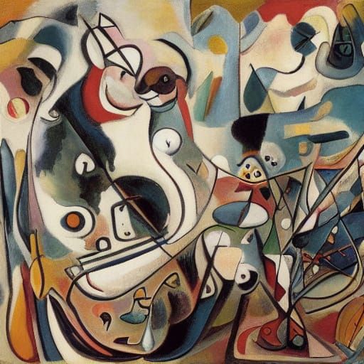 A Bony Rabbit Squeezes with Its Paw in an Abstract Nightmare