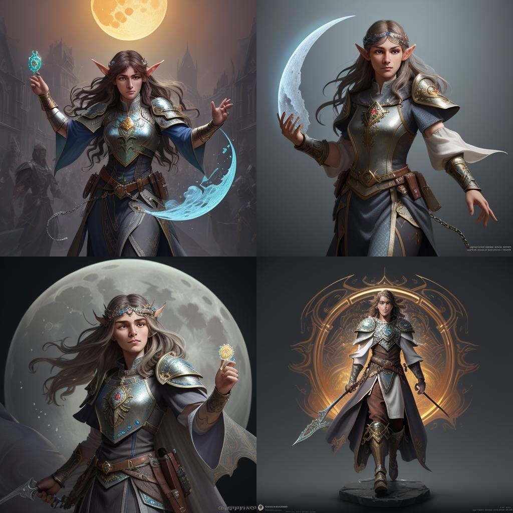 Half-Elf Cleric Portrait in Artgerm Style