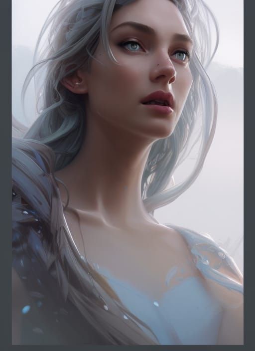 Elegant Elsa Portrait in Art Nouveau Style