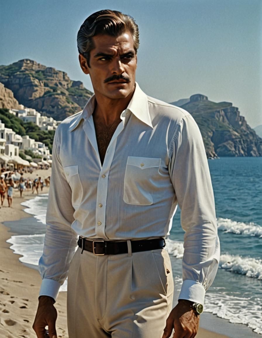 Vintage Ibiza: Handsome Man in Art Deco Style