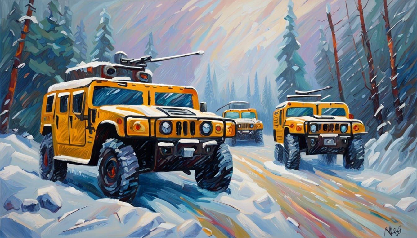Hummer in a Blizzard