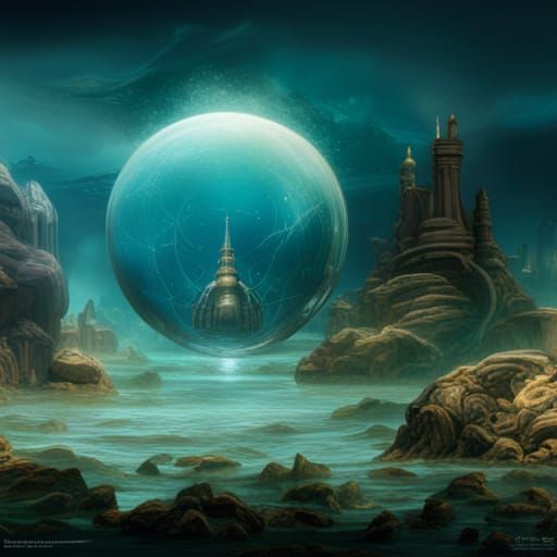 Underwater Bubble City: A Maximalist Digital Painting