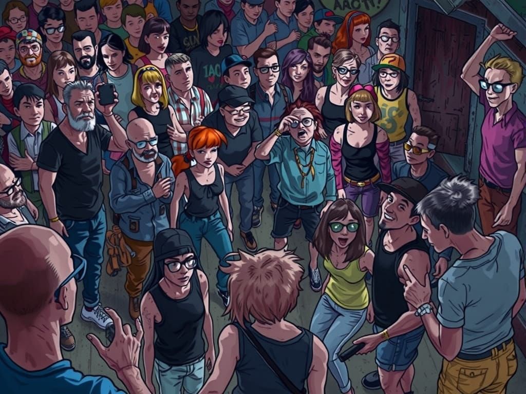 Energetic Punk Rock Concert in Dimly Lit Venue