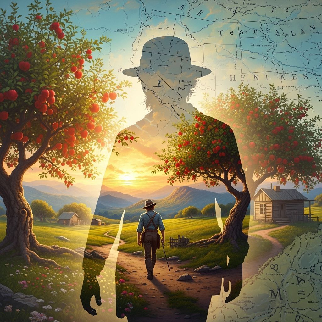 Johnny Appleseed Double Exposure, Midjourney Style