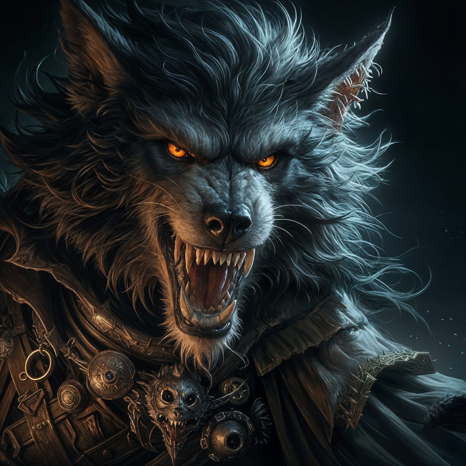 Dark Dire Wolf Bard Concept Art