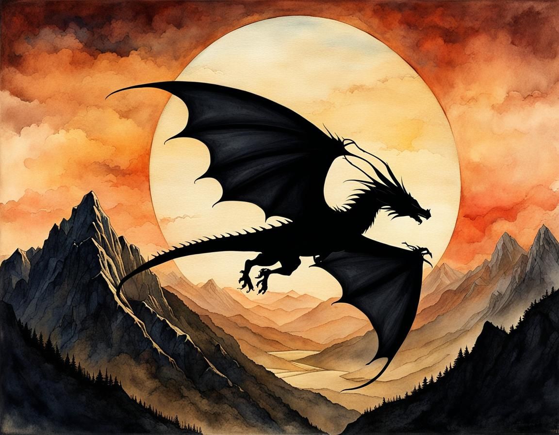 Dragon Silhouette (after Catrin Welz-Stein)