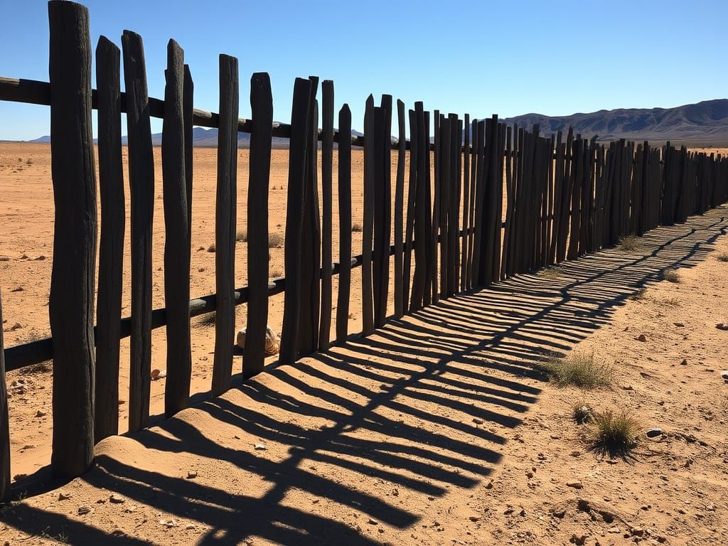 Latilla Fence Shadows in Taos, New Mexico: Abstract Art