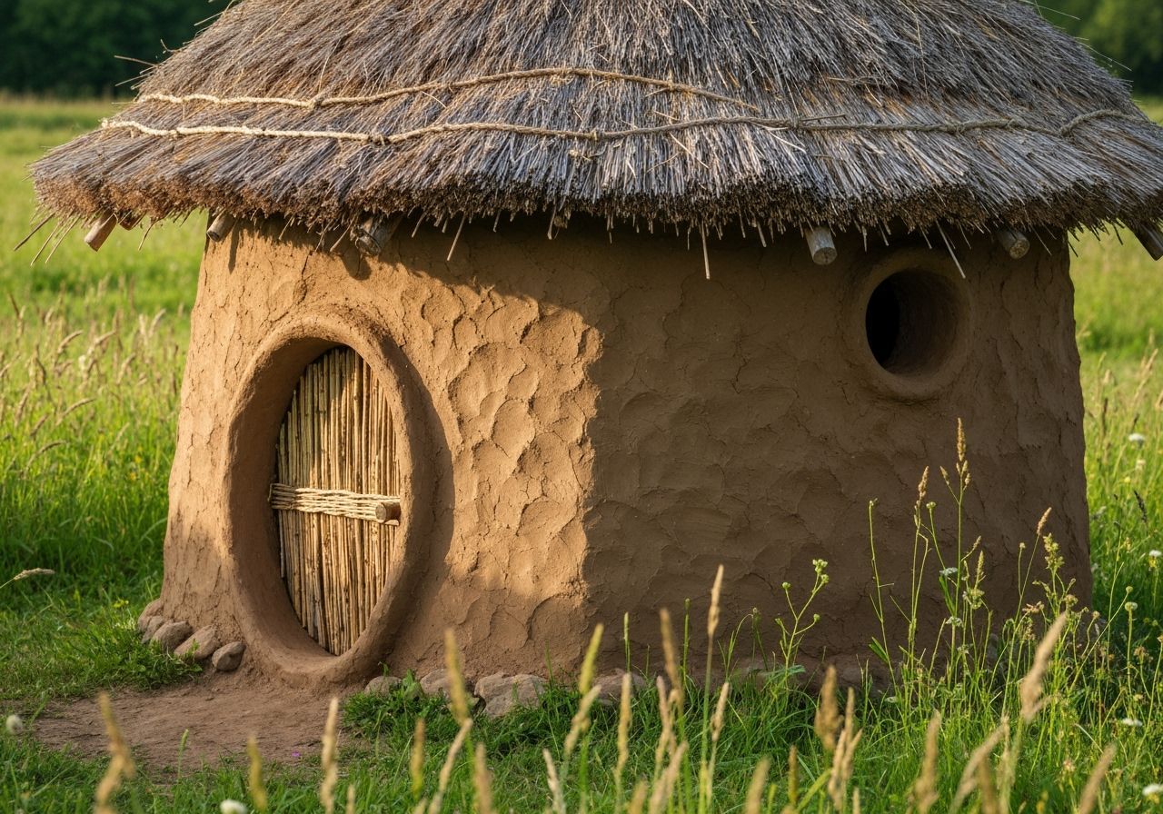 Rustic Clay Hut in Meadow Photograph