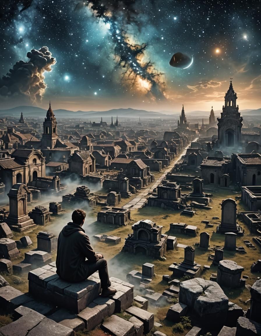 Dystopian Dreamscape: A Digital Painting of Lost Reality