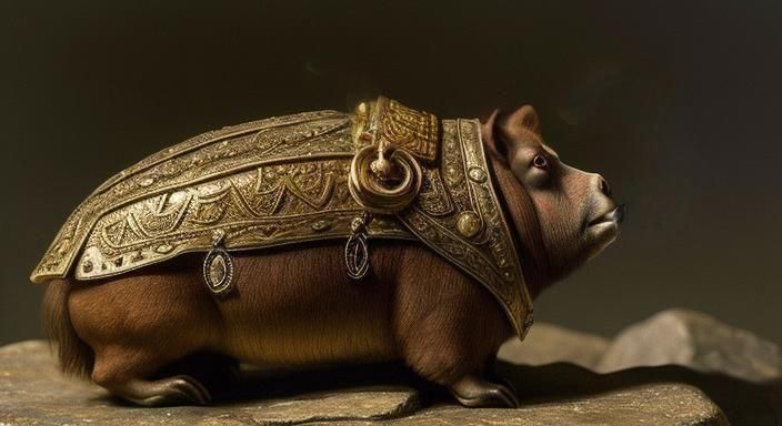 Stone-Age Pigman with Gold Circlet in Realism Style