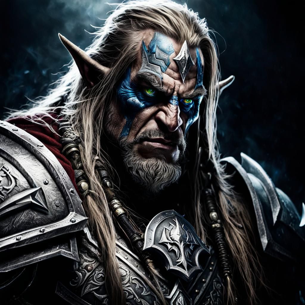 Arthas Menethil Portrait in Horror Comic Style