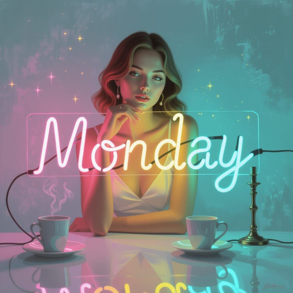 Ethereal Monday Neon Sign Painting