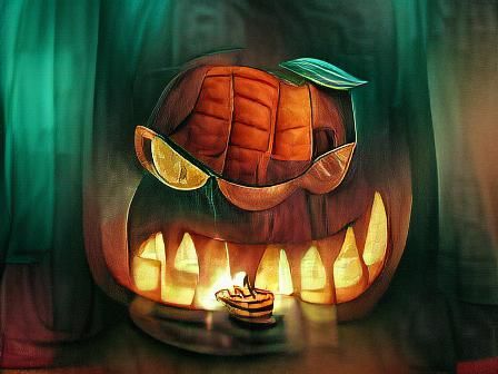 Whimsical Jack O'Lantern Illustration