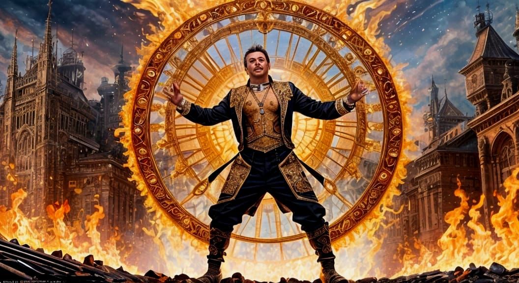 Surreal Flaming Inferno in Ethereal Swirling Colors